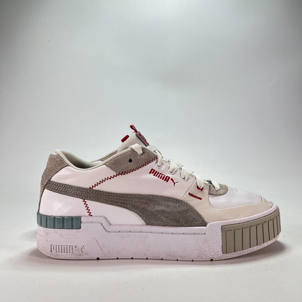 Puma Cali Sport Mix White Grey Lace Up Casual Sneakers 371202-16 Women's Size 10